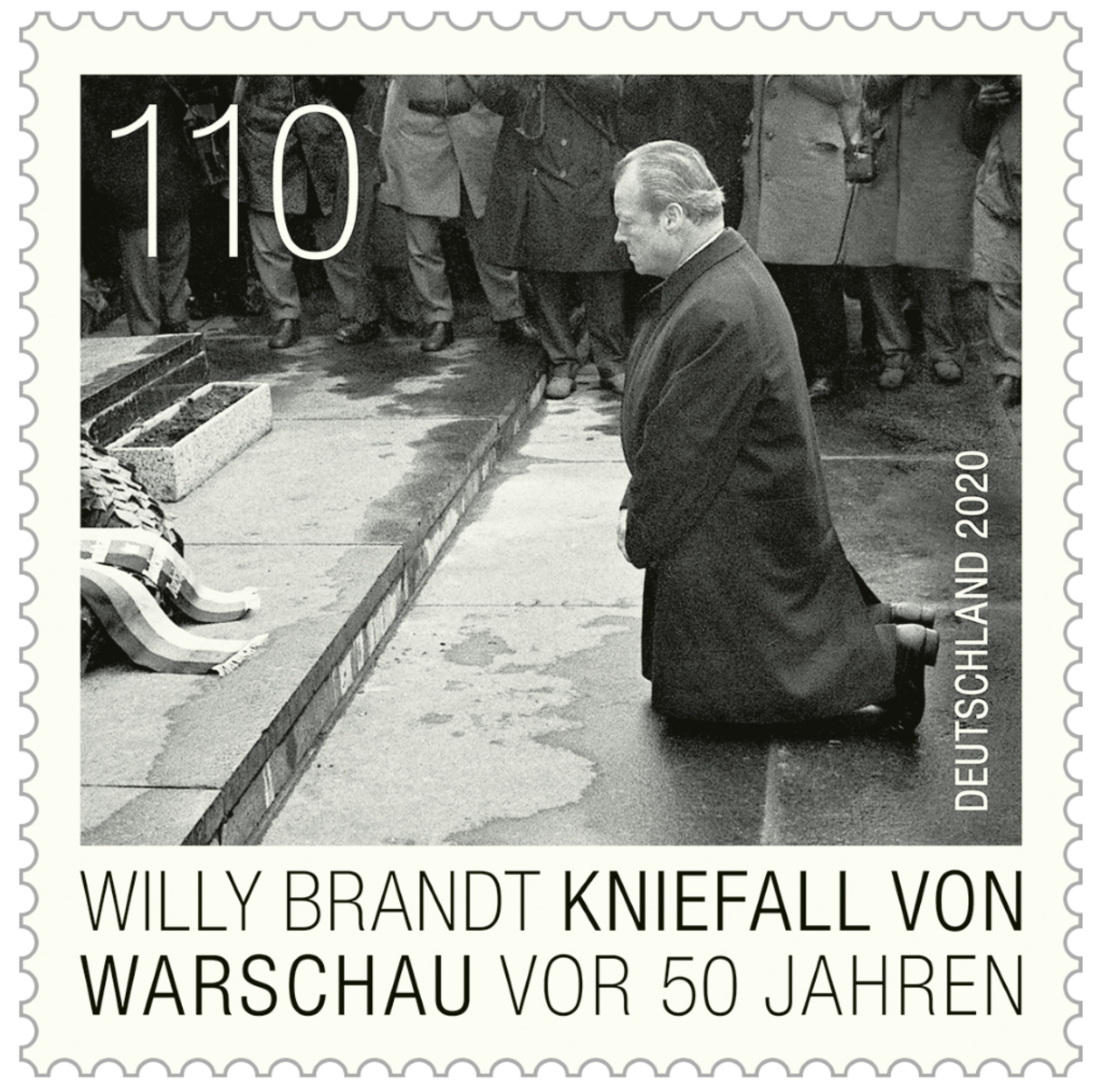 Willy Brandt – Kniefall von Warschau vor 50 Jahren
© Bundesfinanzministerium der Finanzen; Gestaltung Professor Wilfried Korfmacher; Foto: © Fotoagentur Sven Simon
